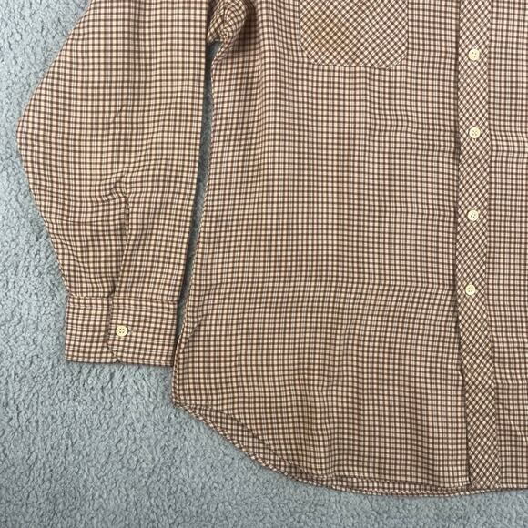 Hunter's Ridge Men's Large Brown Plaid Long Sleeve Button Up Shirt w/ Pockets - Picture 7 of 16